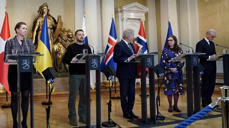 ZELENSKI Y LÍDERES NÓRDICOS PRESUMEN UNIDAD ANTE INVASIÓN RUSA