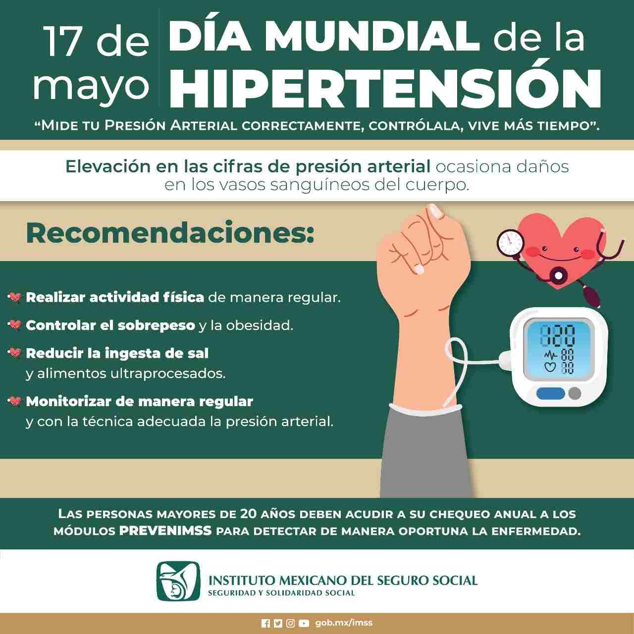 INVITA IMSS VERACRUZ SUR A MONITOREAR SU PRESIÓN ARTERIAL