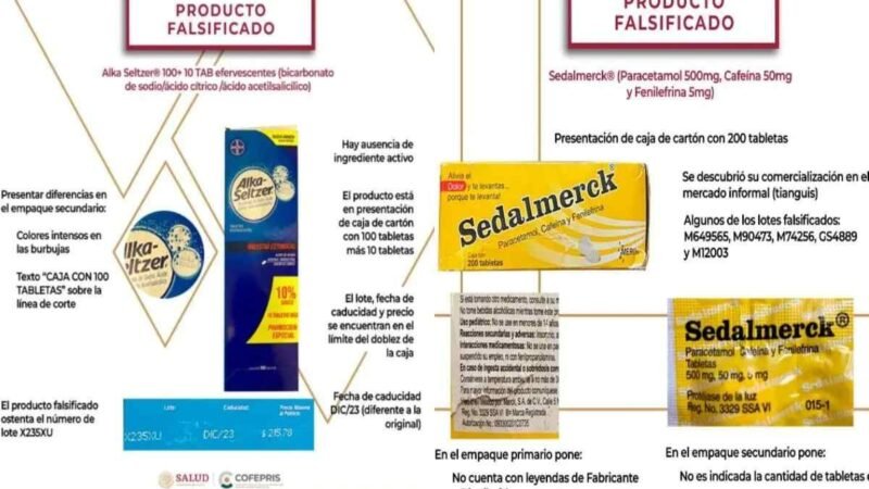 COFEPRIS ALERTA SOBRE FALSIFICACIÓN DE ALKA SELTZER Y SEDALMERCK