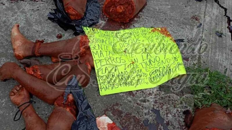 DEJAN DESMEMBRADO CON NARCO MENSAJE