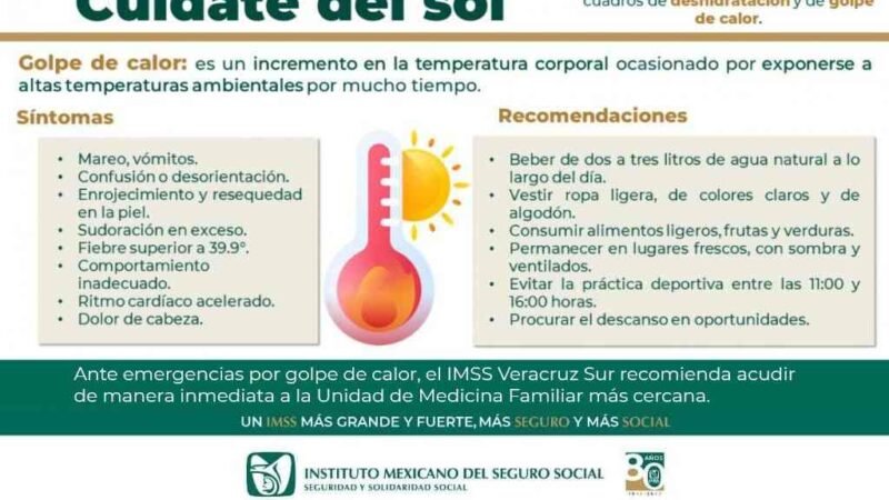 LLAMA IMSS A CUIDARSE ANTE OLA DE CALOR
