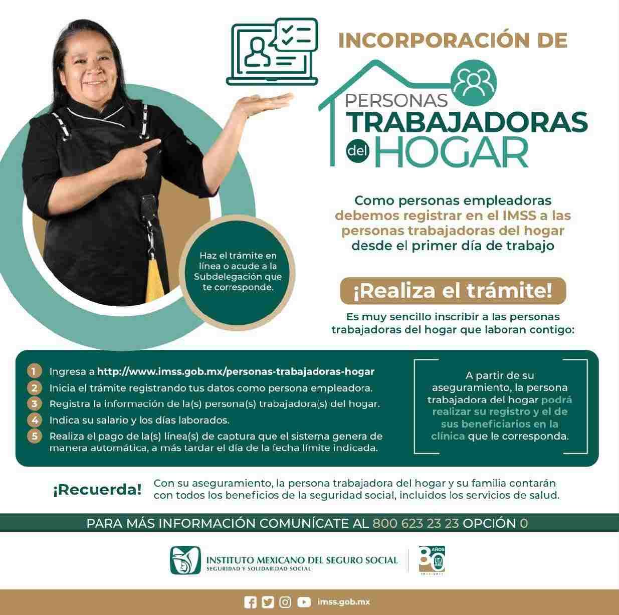 OFRECE IMSS SEGURO PARA TRABAJADORAS DEL HOGAR