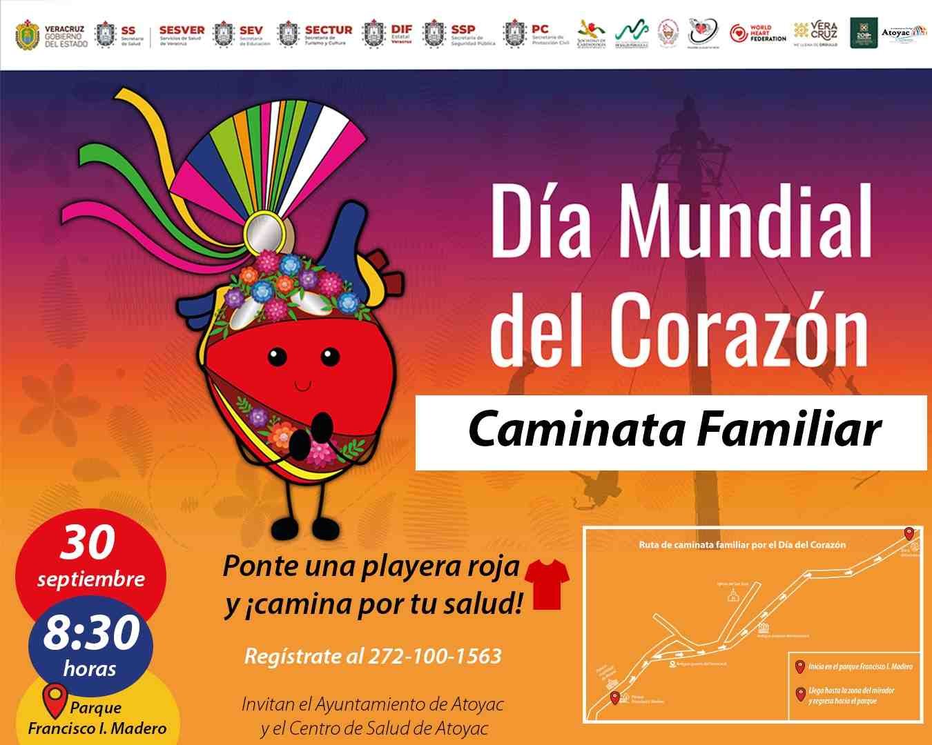 INVITA COORDINACIÓN DE SALUD DE ATOYAC A CAMINATA POR EL DÍA DEL CORAZÓN