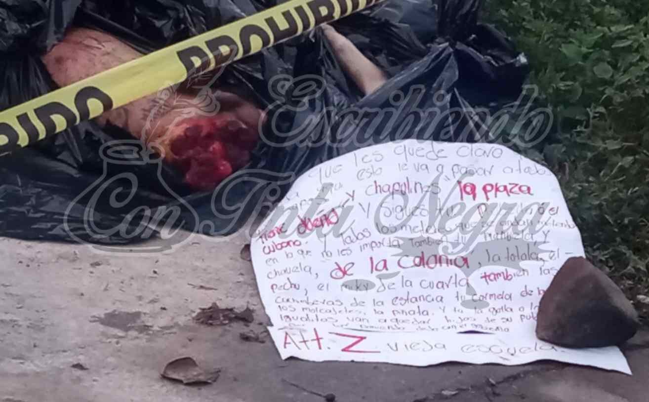 DEJAN DESCUARTIZADO CON NARCO MENSAJE