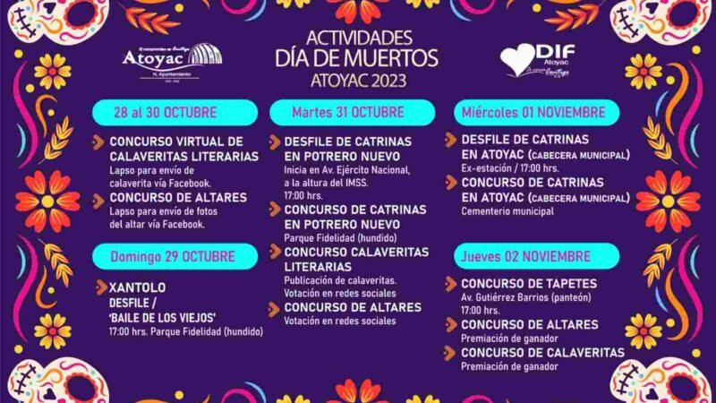 INVITA ATOYAC A FESTEJAR EL DÍA DE MUERTOS