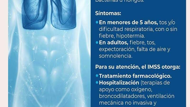 INFORMA IMSS VERACRUZ SUR SOBRE SÍNTOMAS DE NEUMONÍA