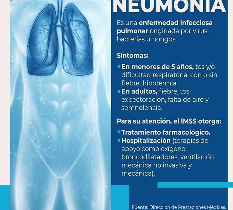 INFORMA IMSS VERACRUZ SUR SOBRE SÍNTOMAS DE NEUMONÍA