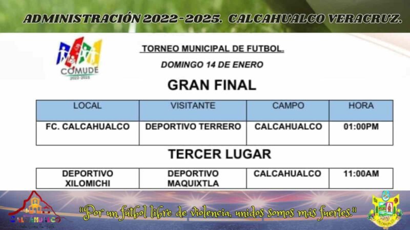 FC CALCAHUALCO Y DEPORTIVO TERRERO, A LA FINAL DE FÚTBOL