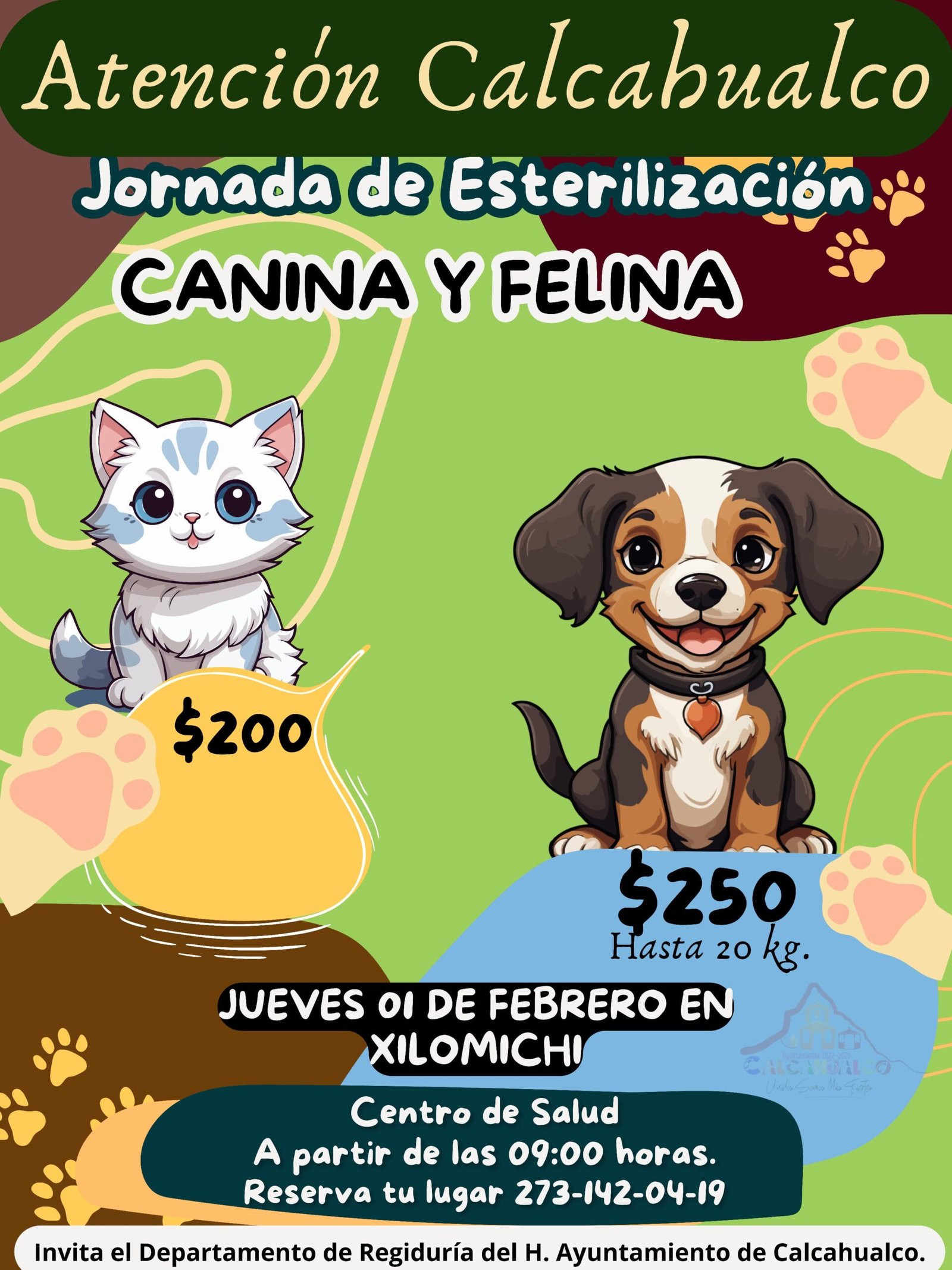 HABRÁ JORNADA DE ESTERILIZACIÓN EN CALCAHUALCO