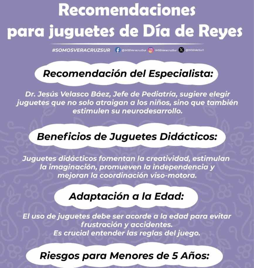IMSS RECOMIENDA A LOS REYES MAGOS QUE REGALEN JUGUETES DE ACUERDO A LA EDAD DEL NIÑO