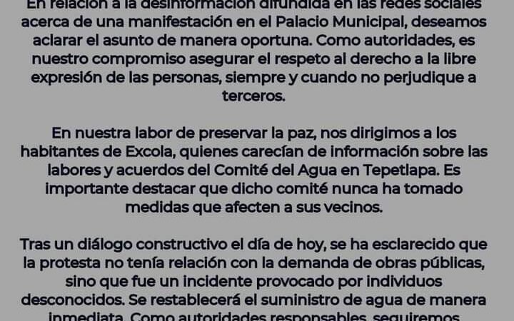 REABRIRÁN VÁLVULAS DE AGUA EN CALCAHUALCO