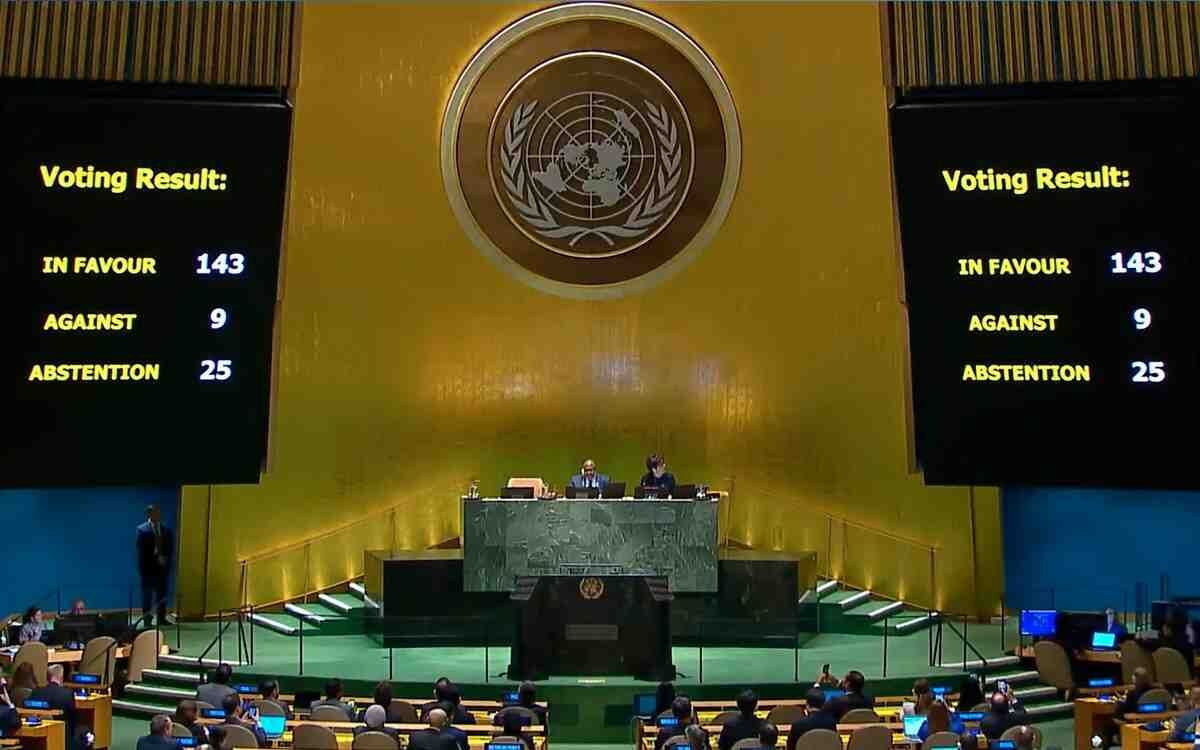 143 ESTADOS PIDEN INTEGRACIÓN PLENA DE PALESTINA EN LA ONU