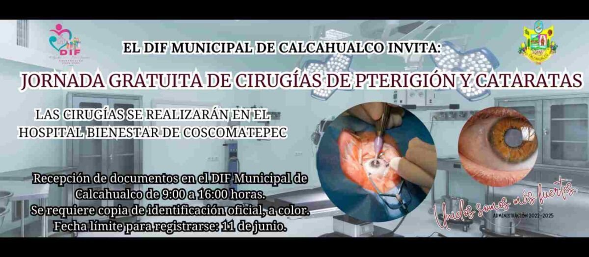 PROMUEVEN CAMPAÑA DE CIRUGÍAS DE LA VISTA EN CALCAHUALCO