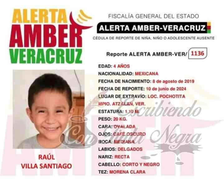 ALERTA ROJA POR DESAPARICIÓN DE NIÑO