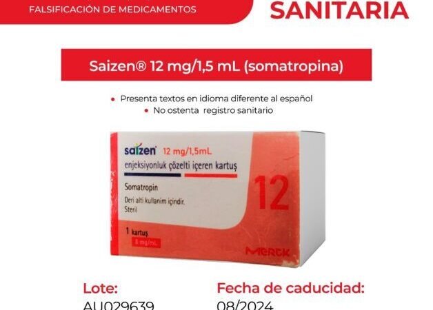 ALERTA COFEPRIS SOBRE FALSIFICACIÓN DE HORMONA DE CRECIMIENTO