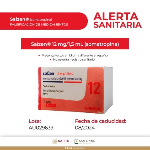 ALERTA COFEPRIS SOBRE FALSIFICACIÓN DE HORMONA DE CRECIMIENTO