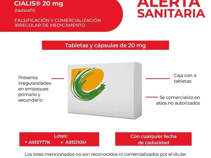 ALERTA POR FALSIFICACIÓN Y VENTA DE MEDICAMENTO PARA LA DISFUNCIÓN ERÉCTIL