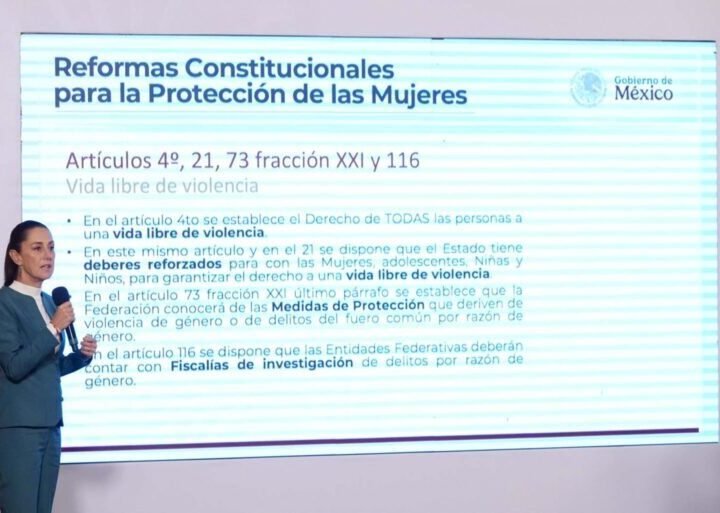 CLAUDIA SHEINBAUM PRESENTA REFORMAS DE IGUALDAD DE GÉNERO, CONTRA LA BRECHA SALARIAL Y VIOLENCIA