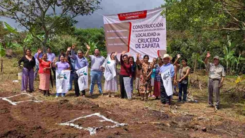 CONSTRUIRÁN SALÓN DE USOS MÚLTIPLES EN CRUCERO DE ZAPATA