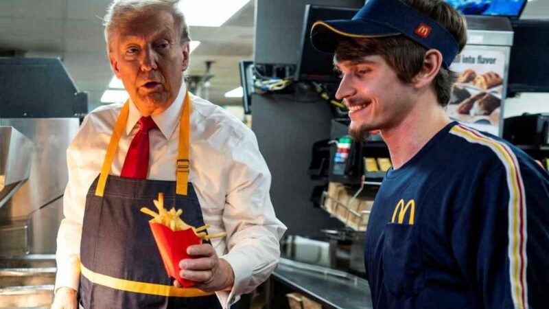 TRUMP SE METE A TRABAJAR EN MCDONALD’S