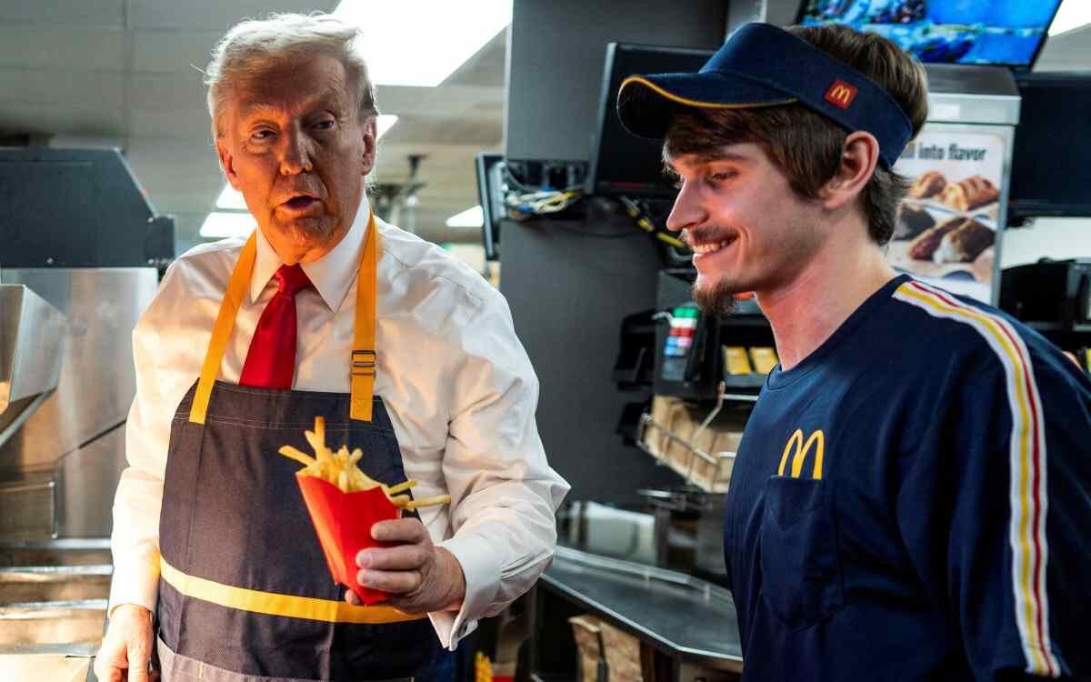 TRUMP SE METE A TRABAJAR EN MCDONALD’S