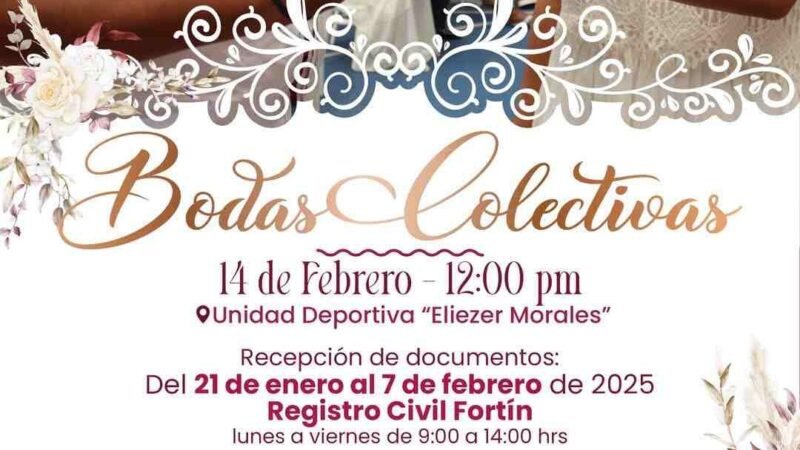 INVITA REGISTRO CIVIL Y DIF A BODAS COLECTIVAS