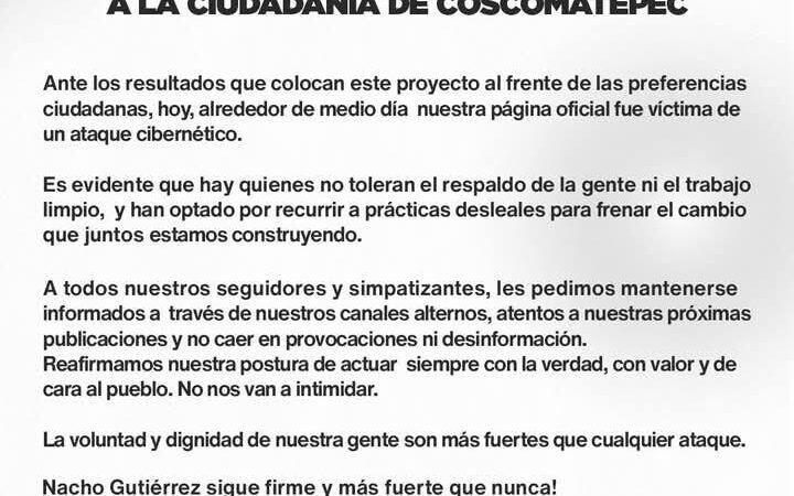 DENUNCIA IGNACIO GUTIÉRREZ ATAQUE CIBERNÉTICO