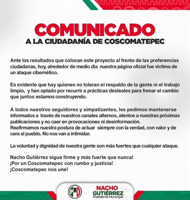 DENUNCIA IGNACIO GUTIÉRREZ ATAQUE CIBERNÉTICO