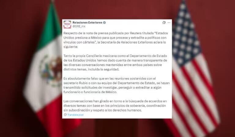 MÉXICO RECHAZA QUE EU PRESIONE PARA EXTRADITAR POLÍTICOS