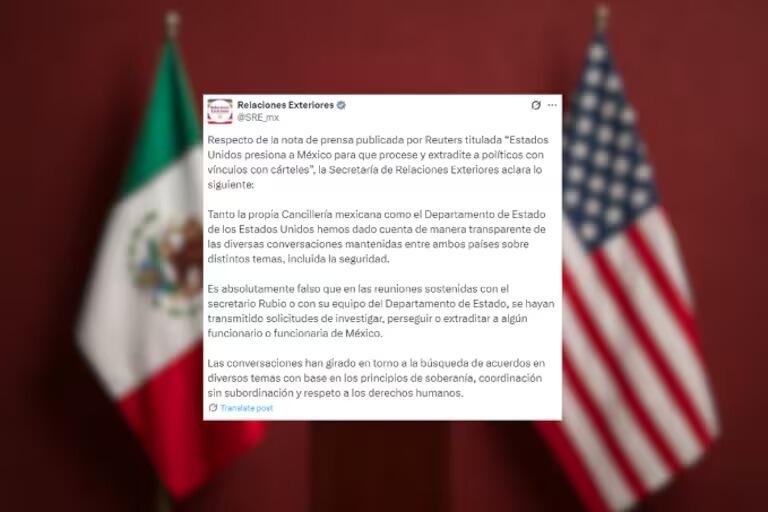 MÉXICO RECHAZA QUE EU PRESIONE PARA EXTRADITAR POLÍTICOS