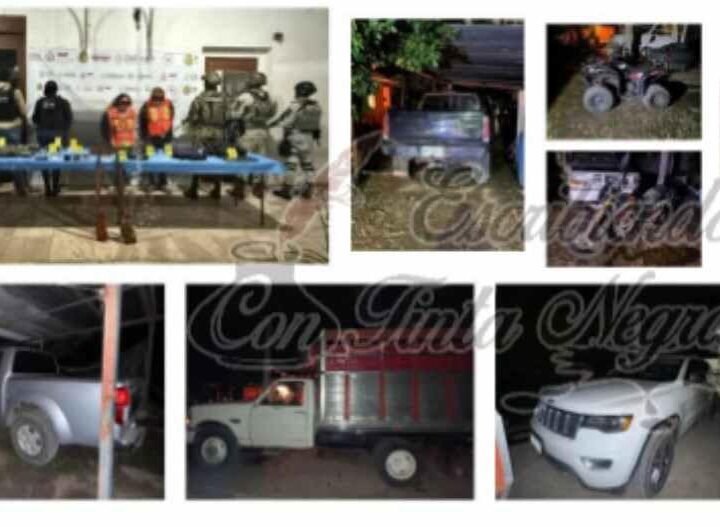 CAPTURAN A TRES CON DROGA, ARMAS Y VEHÍCULOS