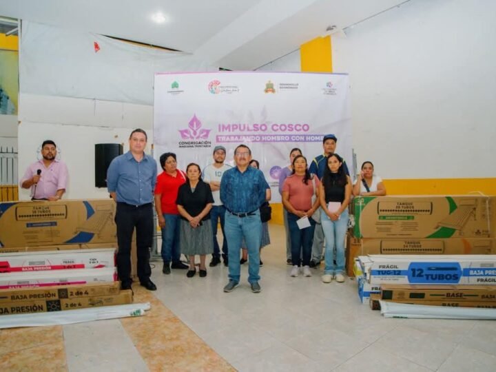 ENTREGAN CALENTADORES EN COSCOMATEPEC