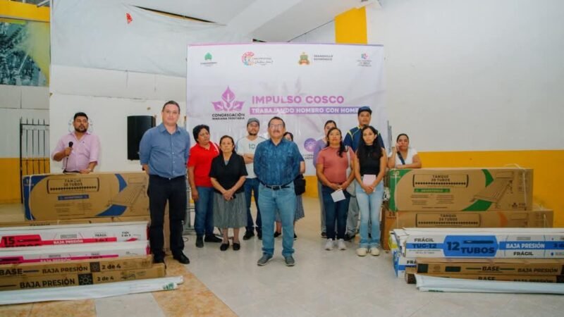 ENTREGAN CALENTADORES EN COSCOMATEPEC