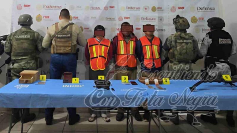 CAPTURAN A TRES CON ARMAS Y DROGA