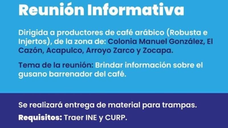 CONVOCAN A REUNIÓN SOBRE GUSANO BARRENADOR