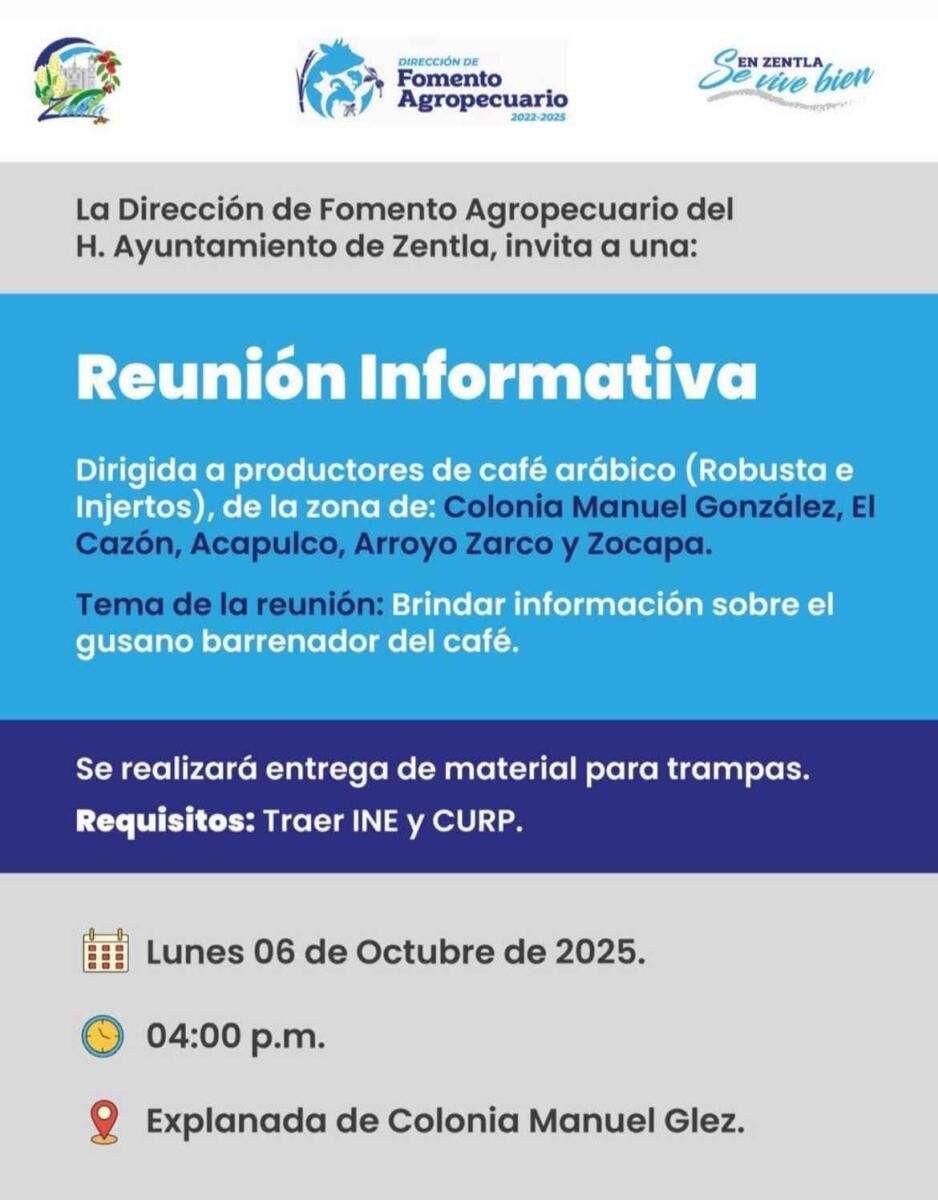 CONVOCAN A REUNIÓN SOBRE GUSANO BARRENADOR