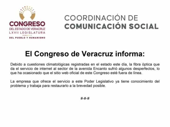 FALLA DE INTERNET DEJA FUERA DE LÍNEA PORTAL DEL CONGRESO