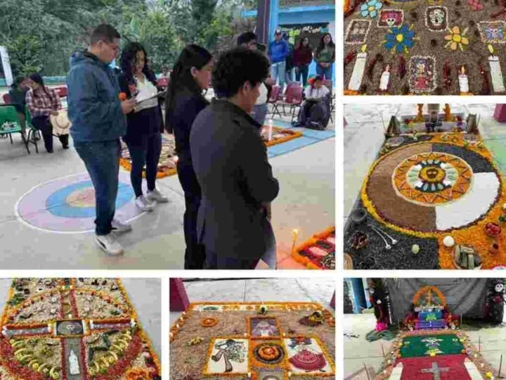 CELEBRAN CONCURSO DE TAPETES DE DÍA DE MUERTOS EN PUENTECILLA