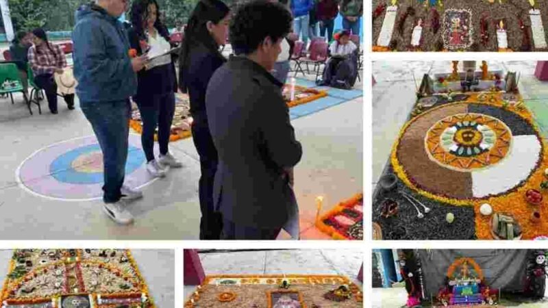 CELEBRAN CONCURSO DE TAPETES DE DÍA DE MUERTOS EN PUENTECILLA