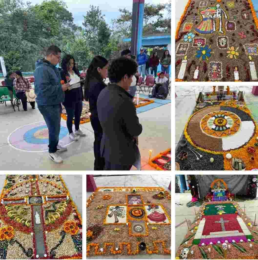 CELEBRAN CONCURSO DE TAPETES DE DÍA DE MUERTOS EN PUENTECILLA