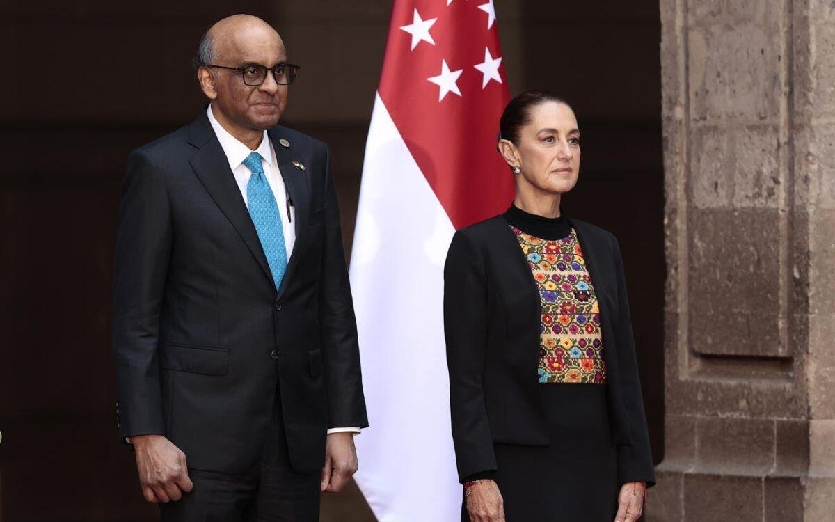 CLAUDIA SHEINBAUM RECIBE AL PRESIDENTE DE SINGAPUR PARA ATRAER MÁS INVERSIÓN DEL SUDESTE ASIÁTICO