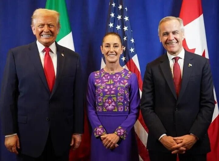CLAUDIA SHEINBAUM SE REÚNE CON TRUMP Y MARK CARNEY TRAS SORTEO DEL MUNDIAL 2026