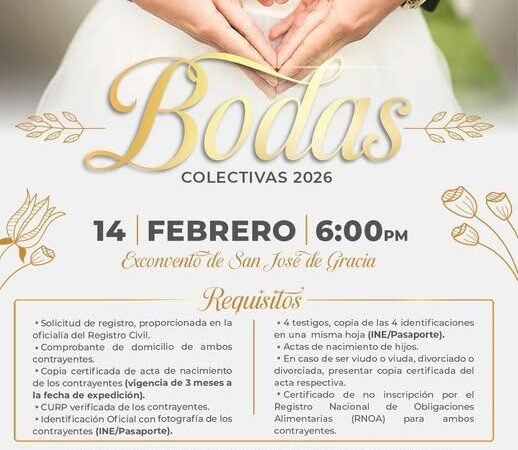 DIF ORIZABA INVITA A LA CAMPAÑA DE MATRIMONIOS COLECTIVOS