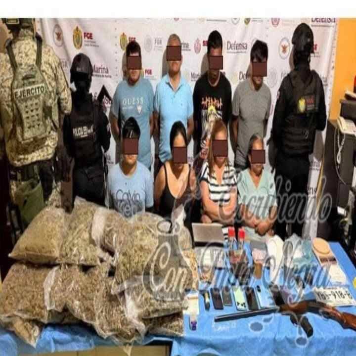 DETIENEN A 8 CON DROGA, INCLUIDO HERMANO DE DELEGADA DE BIENESTAR