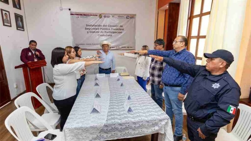 INSTALAN CONSEJO MUNICIPAL DE SEGURIDAD PÚBLICA EN COSCOMATEPEC