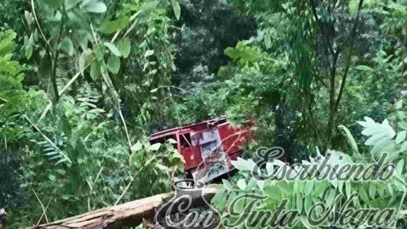 ¡CAE CAMIÓN DE BOMBEROS A UN BARRANCO!; UNO MURIÓ