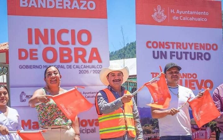 ALCALDE DE CALCAHUALCO PONE EN MARCHA OBRA EN NUEVA VAQUERÍA