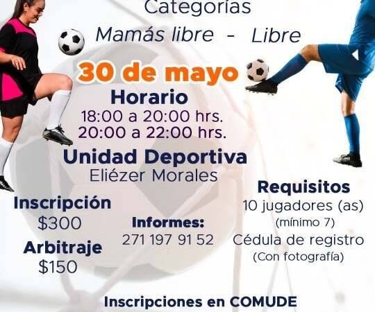 LANZAN CONVOCATORIA DE TORNEO DE FÚTBOL RÁPIDO EN CATEGORÍA LIBRE Y “MAMÁS LIBRE”