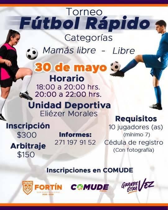 LANZAN CONVOCATORIA DE TORNEO DE FÚTBOL RÁPIDO EN CATEGORÍA LIBRE Y “MAMÁS LIBRE”