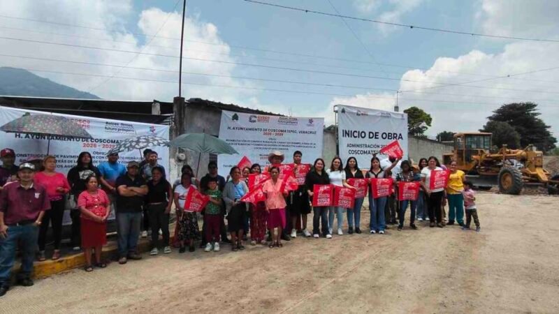 ALCALDE DE COSCOMATEPEC PONE EN MARCHA PAVIMENTACIÓN EN DOS CAMINOS